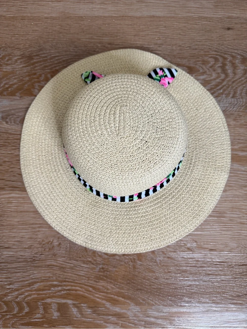 Straw Floral BUNDLE (2) Packable Summer Hat, Size 4T-6T